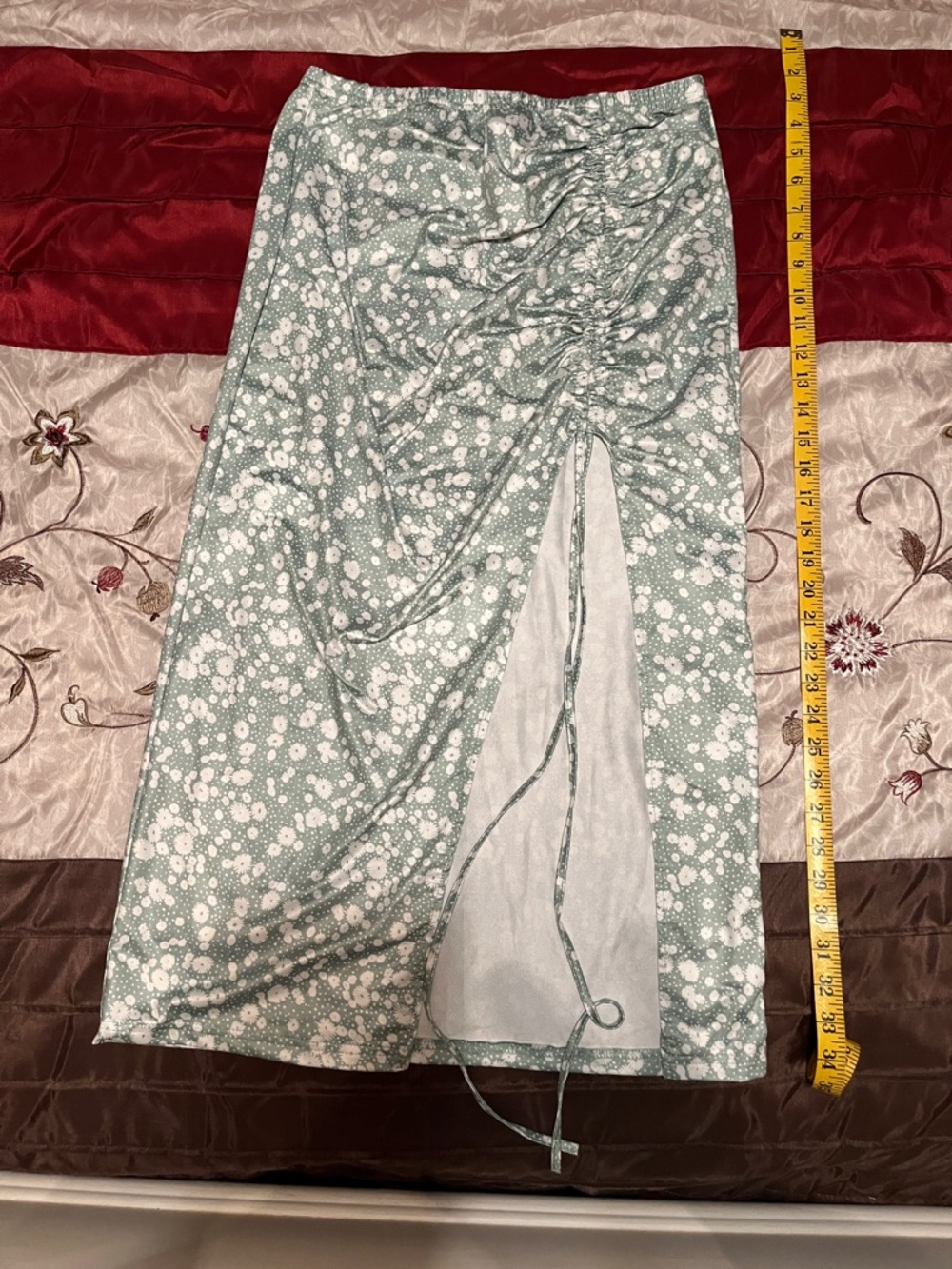 SHEIN Sage Green Printed Swim Sarong with White Speckle